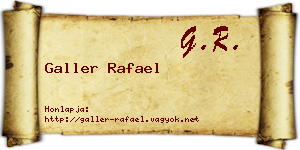 Galler Rafael névjegykártya